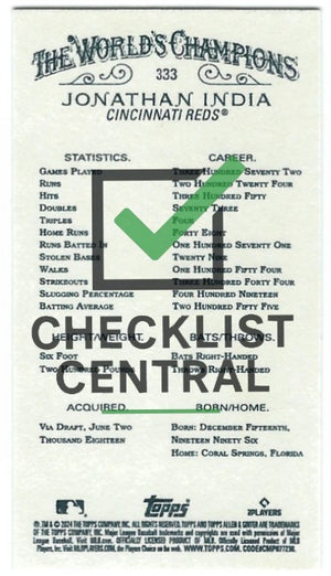 2024 Topps Allen & Ginter Mini Jonathan India #333 SP
