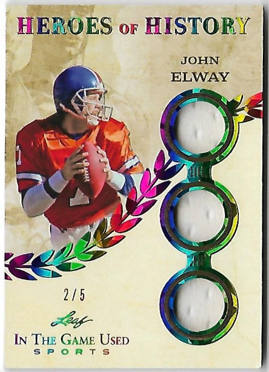 2025 Leaf In The Game Used Sports Heroes of History John Elway /5