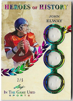 2025 Leaf In The Game Used Sports Heroes of History John Elway /5
