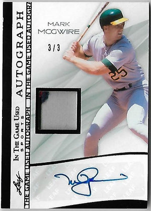 2025 Leaf ITG Used Mark McGwire Auto Relic /3 A's