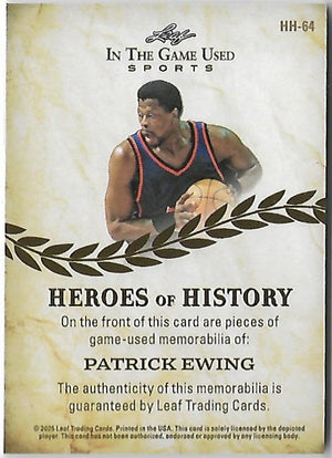 2025 Leaf ITG Used Sports Heroes of History Patrick Ewing Triple Relic /35