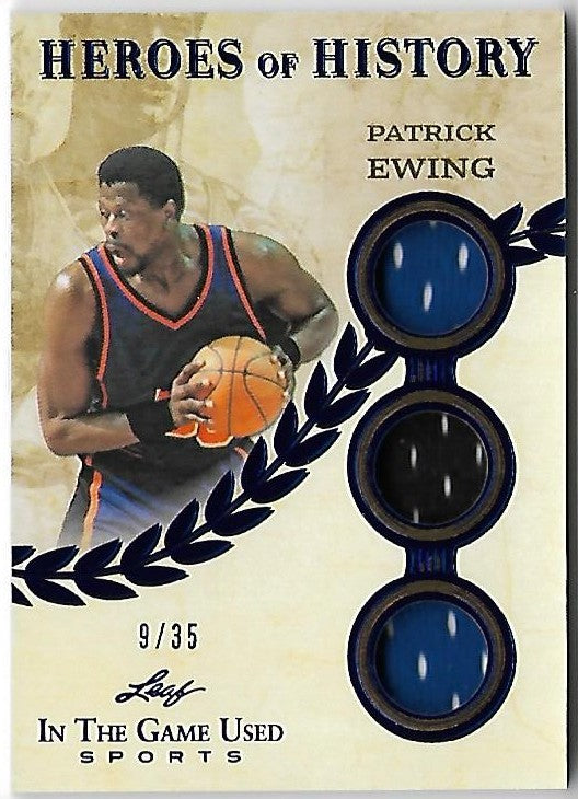 2025 Leaf ITG Used Sports Heroes of History Patrick Ewing Triple Relic /35