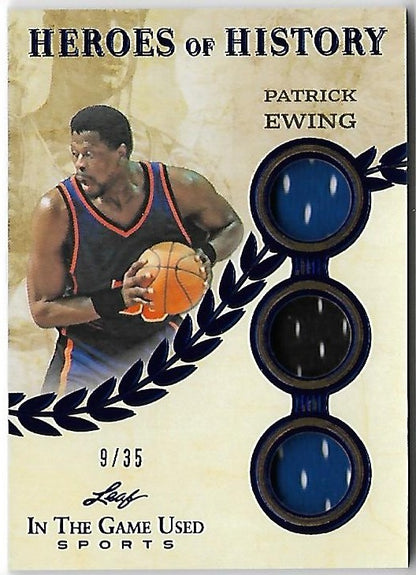2025 Leaf ITG Used Sports Heroes of History Patrick Ewing Triple Relic /35