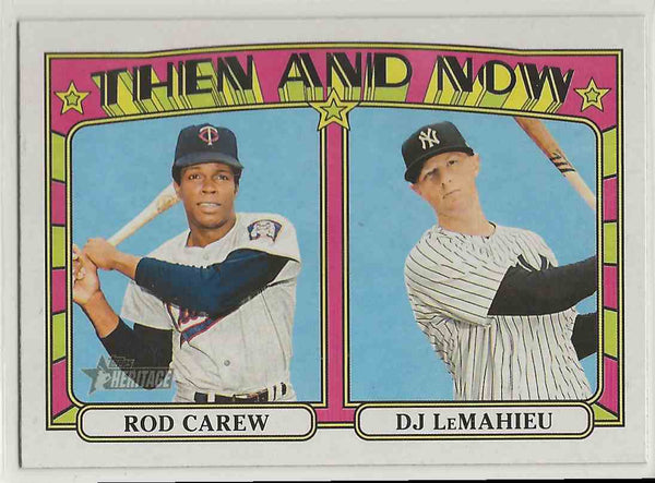 2021 Topps Heritage Then and Now Rod Carew / D.J. LeMahieu #TN-5