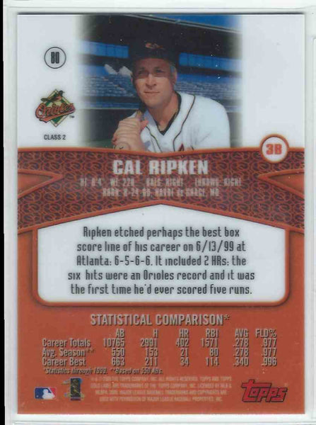 2000 Topps Gold Label Class 2 #80 Cal Ripken Jr.