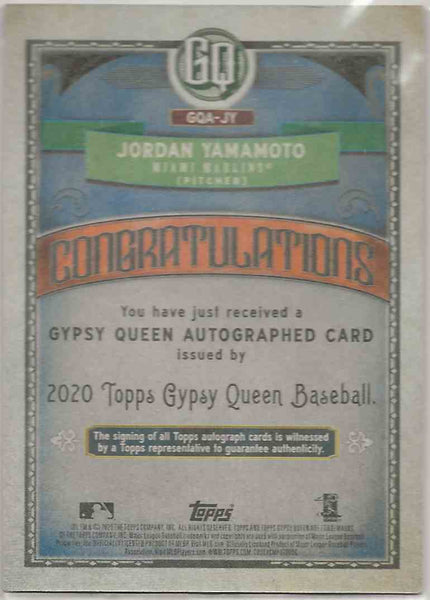 2020 Topps Gypsy Queen Auto Jordan Yamamoto #GQAJY