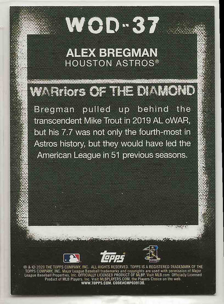 2020 Topps WARriors of the Diamond Alex Bregman #WOD-37