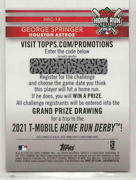 2020 Topps Home Run Challenge George Springer #HRC-14