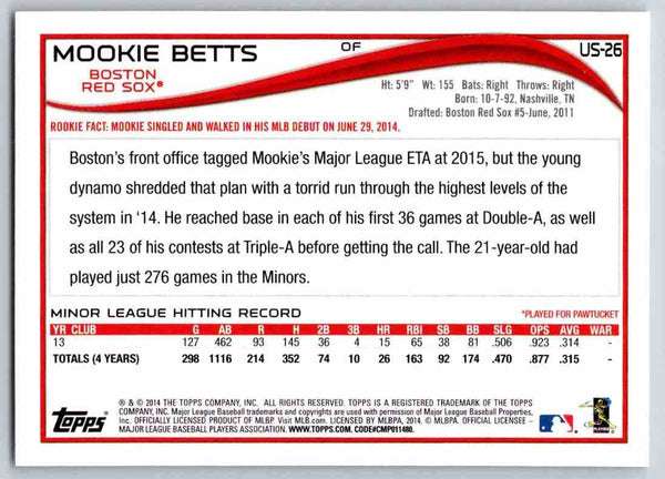 2014 Topps Update Mookie Betts #US-26 - RC