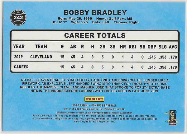 2020 Donruss Retro Variation Bobby Bradley #242